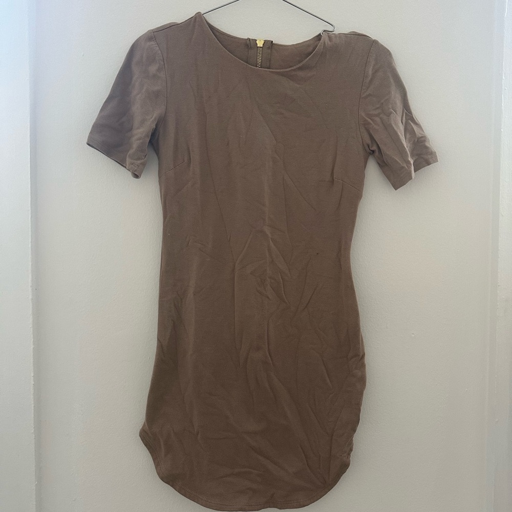 Hot Miami Styles Taupe Mini Dress